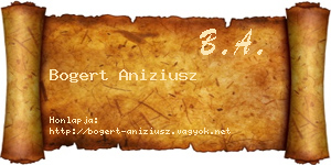Bogert Aniziusz névjegykártya
